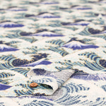 Cotton Dobby Fabric - Mount Fuji and Waves - nomura tailor