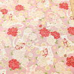 Cotton muslin Printed Fabric - Cat and Fan - nomura tailor