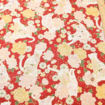Cotton muslin Printed Fabric - Cat and Fan - nomura tailor