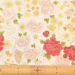 Cotton muslin Printed Fabric - Cat and Fan - nomura tailor