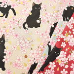 Cotton Muslin Fabric - Blooming Orchids - Sakura and Cat - nomura tailor
