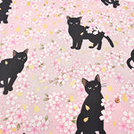Cotton Muslin Fabric - Blooming Orchids - Sakura and Cat - nomura tailor