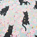 Cotton Muslin Fabric - Blooming Orchids - Sakura and Cat - nomura tailor