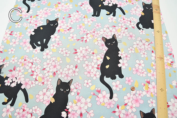 Cotton Muslin Fabric - Blooming Orchids - Sakura and Cat - nomura tailor