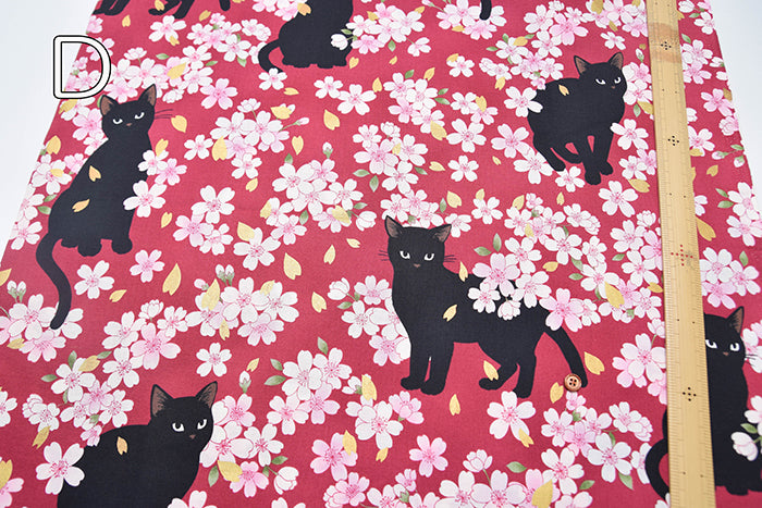 Cotton Muslin Fabric - Blooming Orchids - Sakura and Cat - nomura tailor