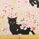 Cotton Muslin Fabric - Blooming Orchids - Sakura and Cat - nomura tailor
