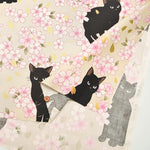 Cotton Muslin Fabric - Blooming Orchids - Sakura and Cat - nomura tailor