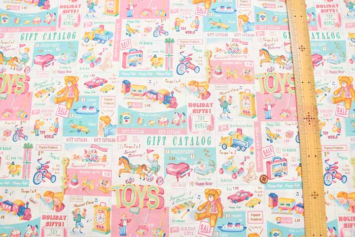 Cotton muslin Printed Fabric - Quiltgate TOYS - nomura tailor