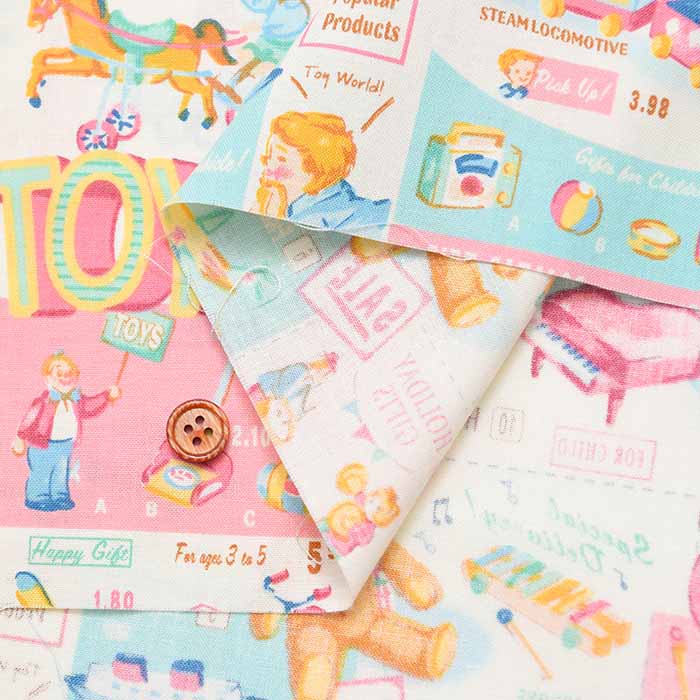 Cotton muslin Printed Fabric - Quiltgate TOYS - nomura tailor