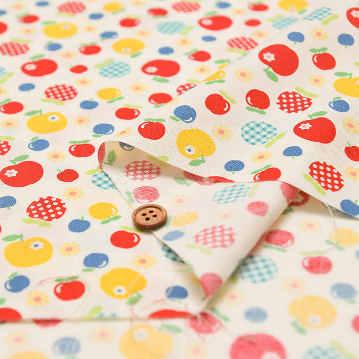 Cotton muslin Fablic - Apple Pattern - nomura tailor