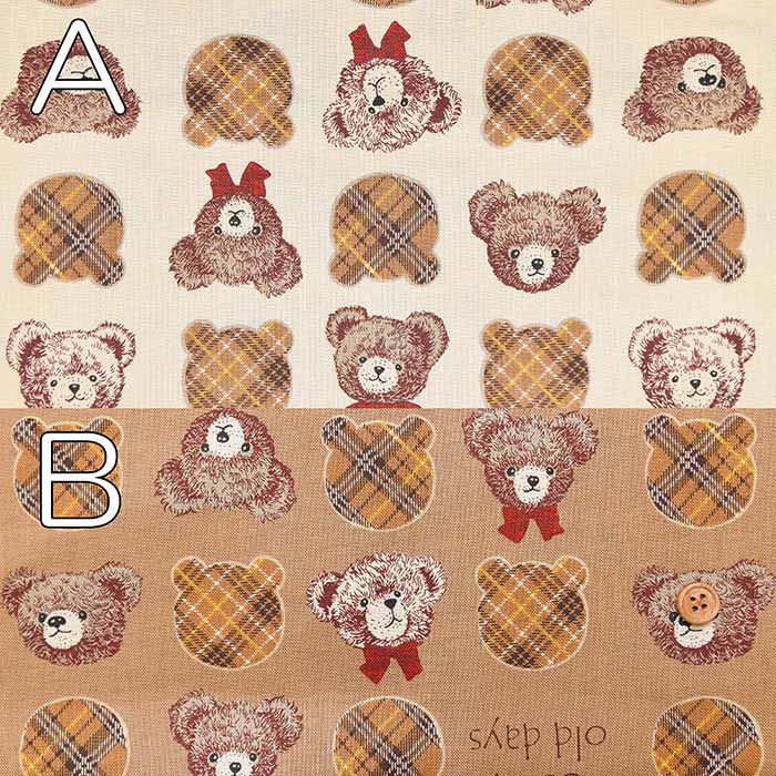 Cotton muslin Printed Fabric - un/no Bear - nomura tailor