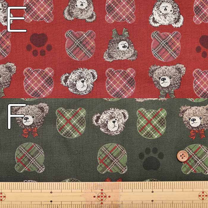 Cotton muslin Printed Fabric - un/no Bear - nomura tailor