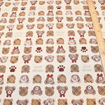 Cotton muslin Printed Fabric - un/no Bear - nomura tailor