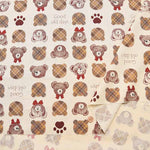 Cotton muslin Printed Fabric - un/no Bear - nomura tailor