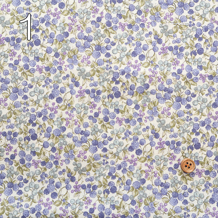 Unbleached Cotton Scare Printed Fabric - Nostalgia Collection - Berry Garden - nomura tailor