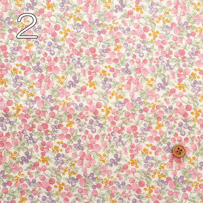 Unbleached Cotton Scare Printed Fabric - Nostalgia Collection - Berry Garden - nomura tailor