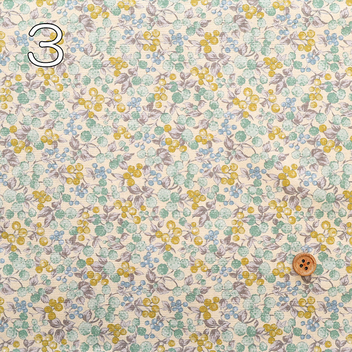 Unbleached Cotton Scare Printed Fabric - Nostalgia Collection - Berry Garden - nomura tailor