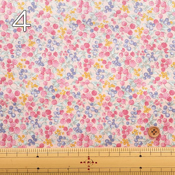 Unbleached Cotton Scare Printed Fabric - Nostalgia Collection - Berry Garden - nomura tailor