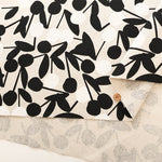 C/L Canvas Print Fabric - Cherry Pom Pom - nomura tailor