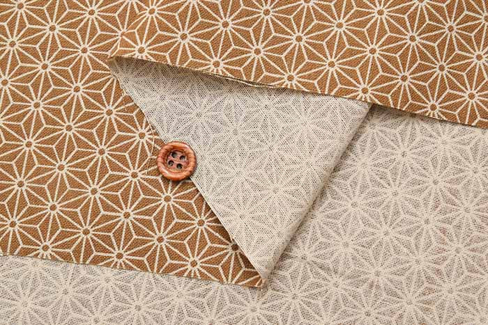 Cotton seating Japanese pattern print fabric hemp leaf - nomura tailor