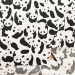 Cotton Muslin printed Fabric - Mosaic Panda - nomura tailor