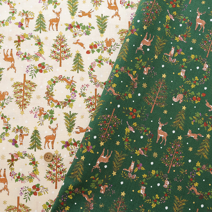 Cotton Muslin printed Fabric  Art Nouveau Symphony - Christmas - nomura tailor