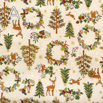Cotton Muslin printed Fabric  Art Nouveau Symphony - Christmas - nomura tailor