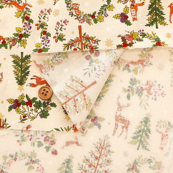 Cotton Muslin printed Fabric  Art Nouveau Symphony - Christmas - nomura tailor