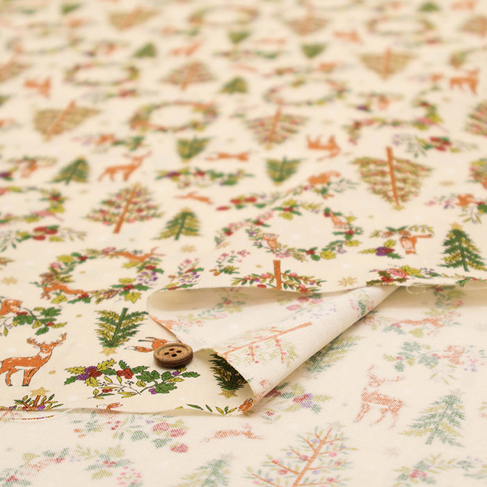 Cotton Muslin printed Fabric  Art Nouveau Symphony - Christmas - nomura tailor