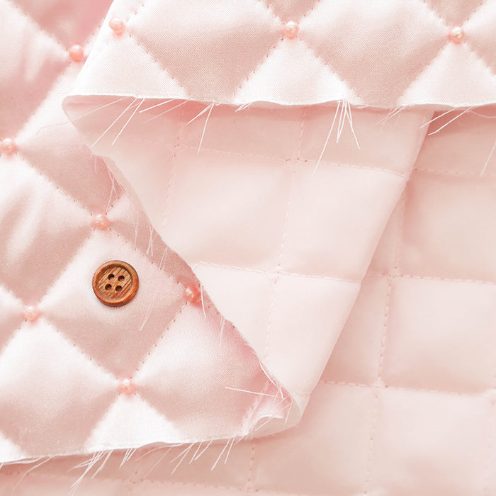 Made in China - Satin Beaded Quilted Fabric - nomura tailor