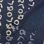 Japanese Fabric - Cotton Irregular Yarn Fabric - A combination of pictures and a Japanese alphabet pattern that means "Don't mind" - nomura tailor