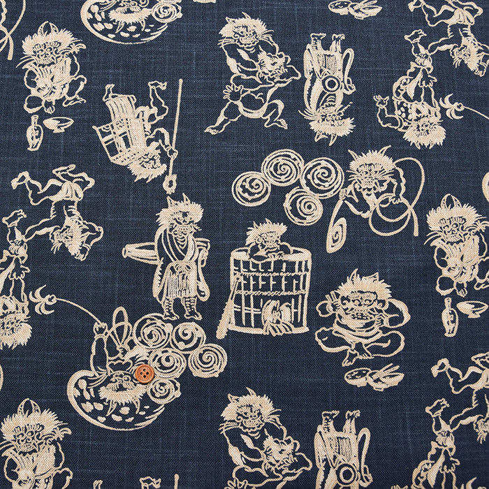Japanese Fabric - Cotton Irregular Yarn Fabric - Demon (Japanese Demon) - nomura tailor