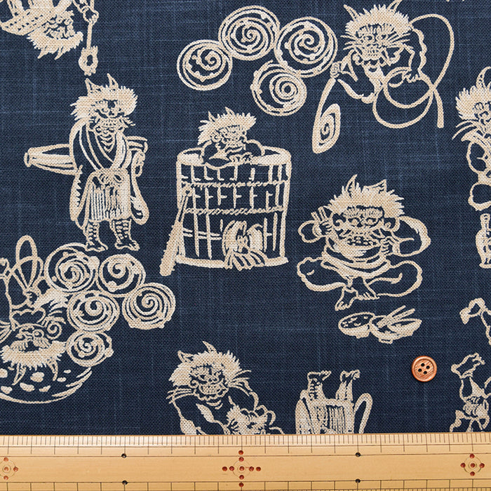Japanese Fabric - Cotton Irregular Yarn Fabric - Demon (Japanese Demon) - nomura tailor