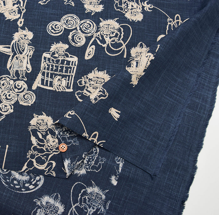 Japanese Fabric - Cotton Irregular Yarn Fabric - Demon (Japanese Demon) - nomura tailor