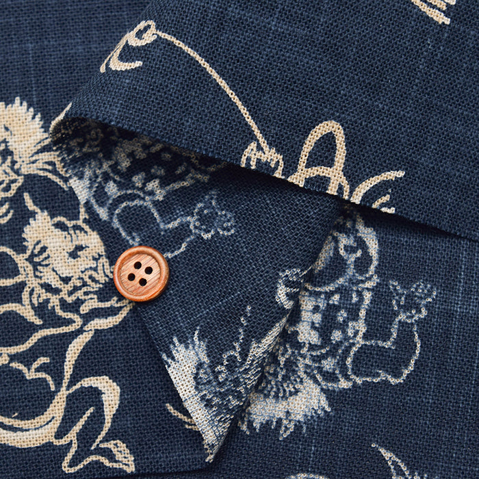 Japanese Fabric - Cotton Irregular Yarn Fabric - Demon (Japanese Demon) - nomura tailor