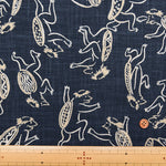 Japanese Fabric - Cotton Irregular Yarn Fabric - Kappa (Mythical Water Spirit) - nomura tailor