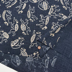 Japanese Fabric - Cotton Irregular Yarn Fabric - Kappa (Mythical Water Spirit) - nomura tailor