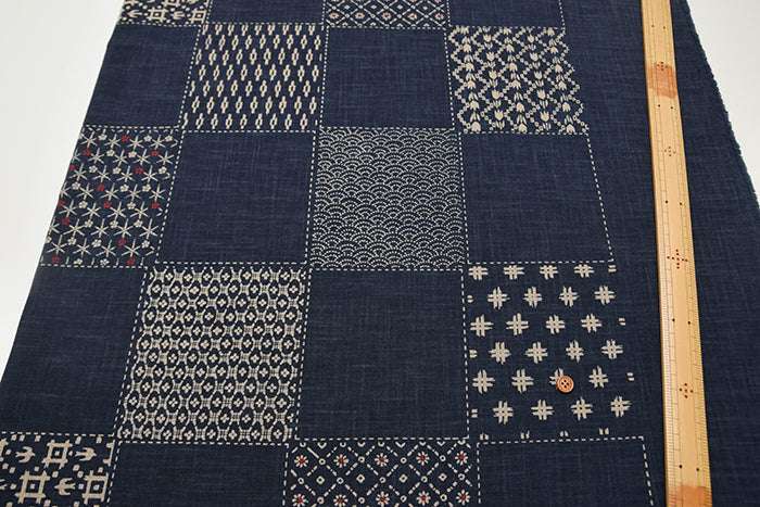 Japanese Fabric - Cotton Irregular Yarn Fabric - Sashiko style - nomura tailor
