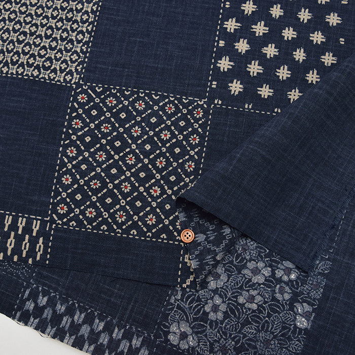 Japanese Fabric - Cotton Irregular Yarn Fabric - Sashiko style - nomura tailor