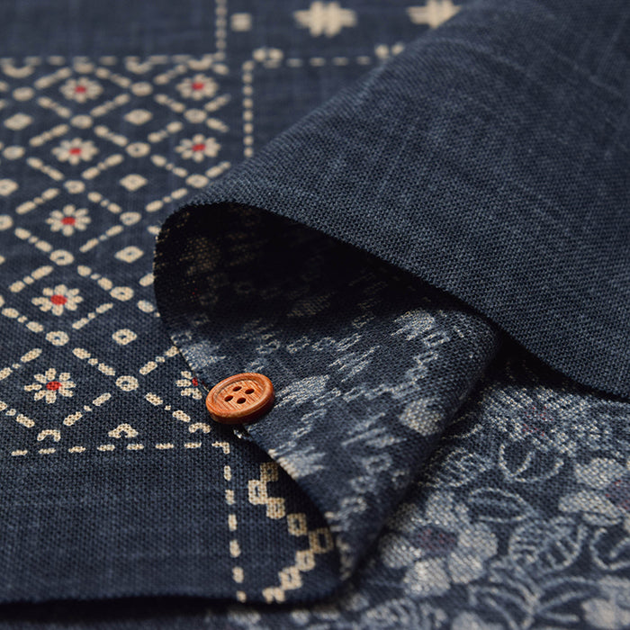 Japanese Fabric - Cotton Irregular Yarn Fabric - Sashiko style - nomura tailor