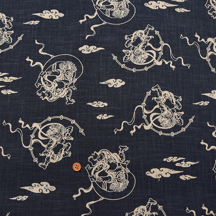 Japanese Fabric - Cotton Irregular Yarn Fabric - God of wind and god ofthunder - nomura tailor