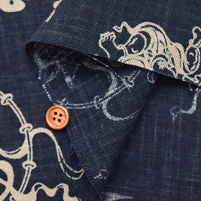Japanese Fabric - Cotton Irregular Yarn Fabric - God of wind and god ofthunder - nomura tailor