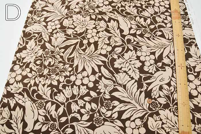 Cotton Twill Printed Fabric Botanical Bird - nomura tailor