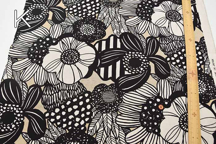 C/L Canvas Printed Fabric - Art Flower - nomura tailor