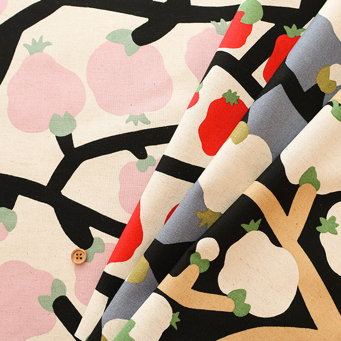 C/L Canvas Print Fabric - Pomegranate - nomura tailor