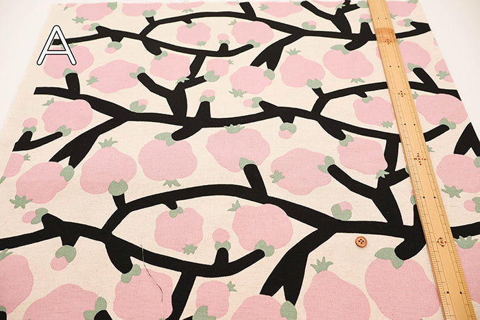 C/L Canvas Print Fabric - Pomegranate - nomura tailor