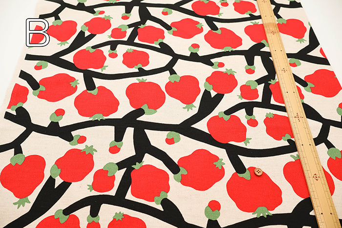 C/L Canvas Print Fabric - Pomegranate - nomura tailor