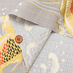 Cotton Dobby Glitter Printed Fabric - Japanese Pattern - Waves and Koi Fish - nomura tailor