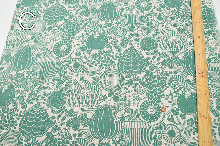 C/L Canvas Printed Fabric - Scandinavian Flower - nomura tailor
