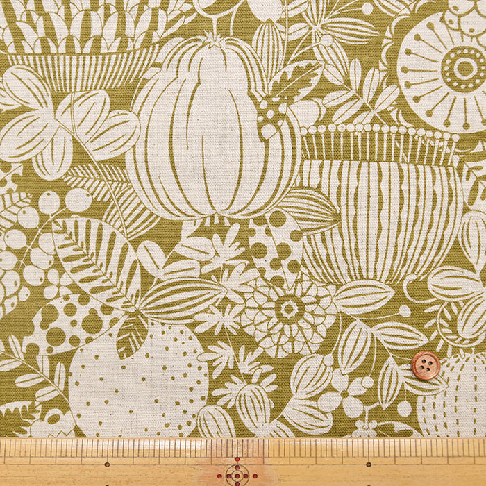 C/L Canvas Printed Fabric - Scandinavian Flower - nomura tailor